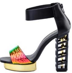 Ladies Platform Sandals Wedges Sandals Multi Color Strap Heel In Heel High Heels