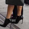 Side Zip Patent Ankle Booties High Heel Stilettos