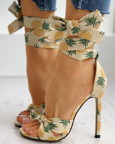 Fruity High Heel Peep Toe Strappy Sandals
