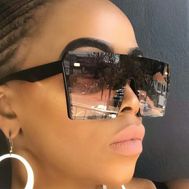 Square Sunglasses Retro Gradient Big Frame Sun Glasses For  Women