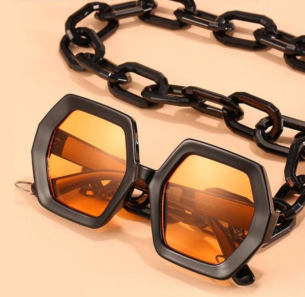 Unique Polygon SunGlasses W/ Chain