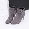 Pointed Toe Faux Leather Ankle Boot