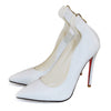 White Casual Patent Leather Pumps
