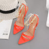 Transparent PVC Chain Ankle Strap Peep Toe High Heels