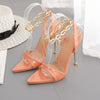 Transparent PVC Chain Ankle Strap Peep Toe High Heels