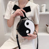 Alligator/Tai Chi Print Round Soft Pu Leather Circular Handbag