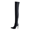 Black spring and autumn pu material 2020 women over the knee boots fashion straight thigh boots comfortable new