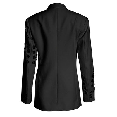 Hollow Out Double Breasted Blazer
