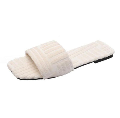 Towel Embossed Flat Slippers