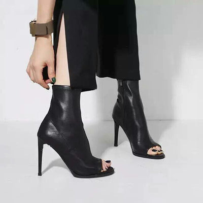 Ankle Leather Booties